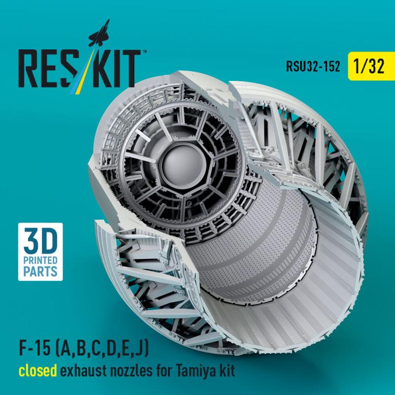 F?15 Eagle/Strike Eagle (A,B,C,D,E early,J) F100-PW-220 - Closed exhaust nozzles [Tamiya] (3D Printed)