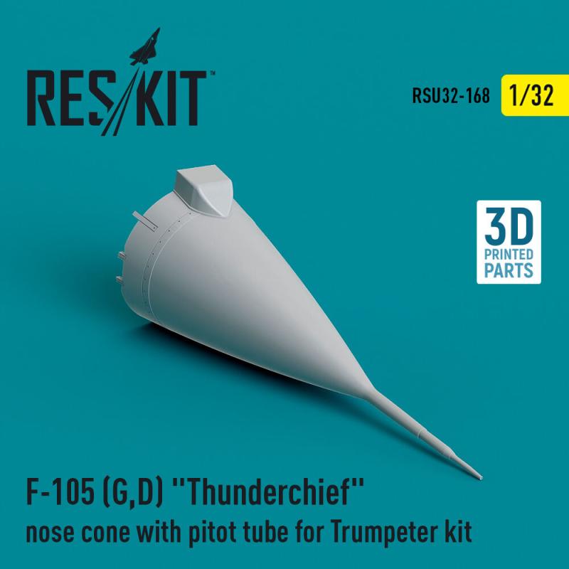 F-105 (G,D) Thunderchief nose cone with pitot tube [Trumpeter] (3D Printed)