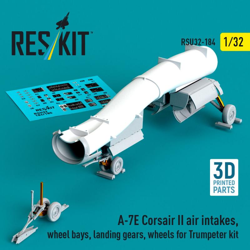 A-7E Corsair II air intakes, wheel bays, landing gears, wheels [Trumpeter] (3D Printed)