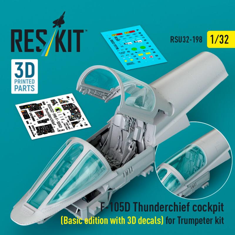 F-105D Thunderchief cockpit (Basic edition with 3D decals) [Trumpeter] (3D Printed)