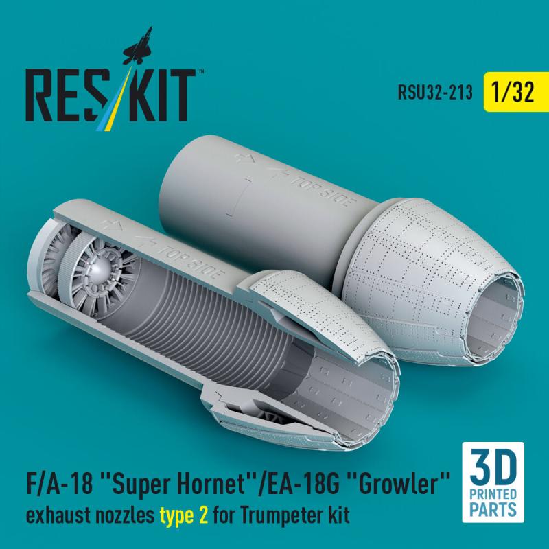 F/A-18 Super Hornet/EA-18G Growler - Exhaust nozzles type 2 [Trumpeter] (3D Printed)