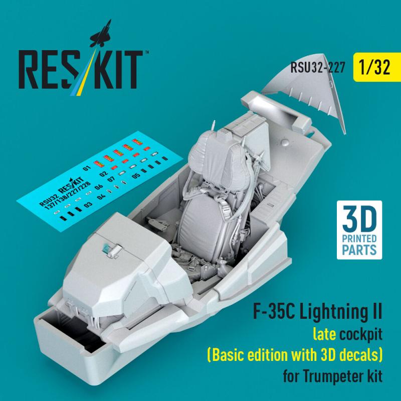 F-35C Lightning II late cockpit (Basic edition with 3D decals) [Trumpeter] (3D Printed)