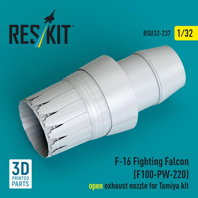 F-16 Fighting Falcon (F100-PW-220) - Open exhaust nozzle [Tamiya] (3D Printed)
