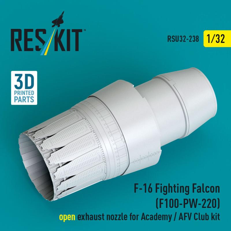 F-16 Fighting Falcon (F100-PW-220) - Open exhaust nozzle [Academy] (3D Printed)