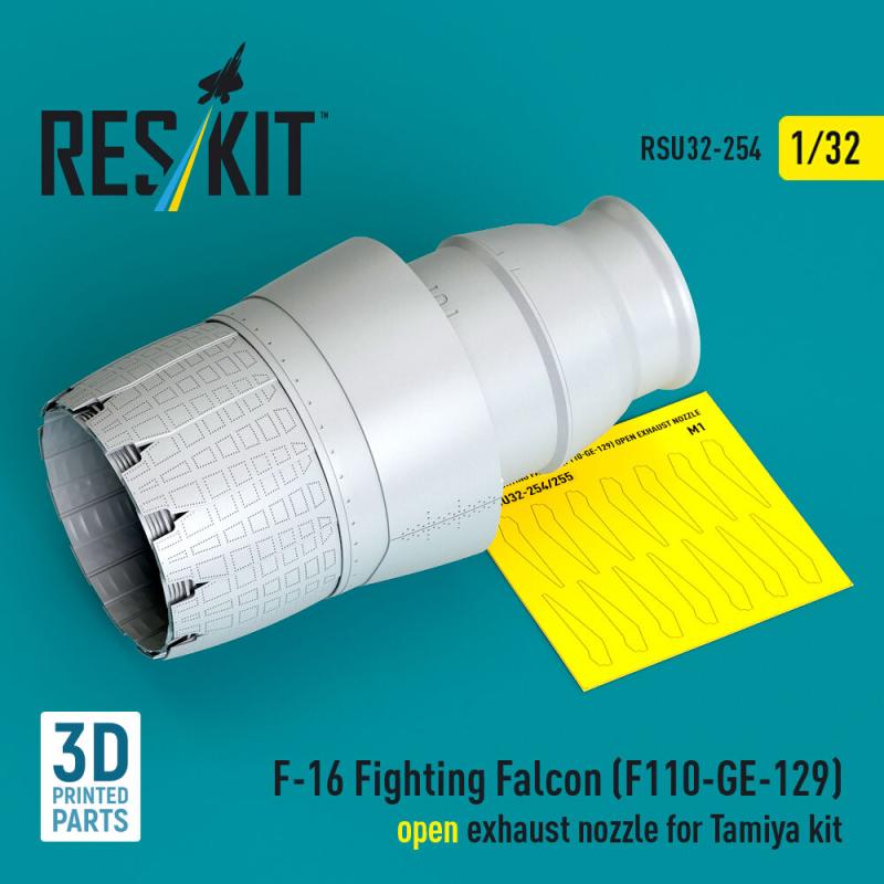 F-16 Fighting Falcon (F110-GE-129) - Open exhaust nozzle [Tamiya] (3D Printed)