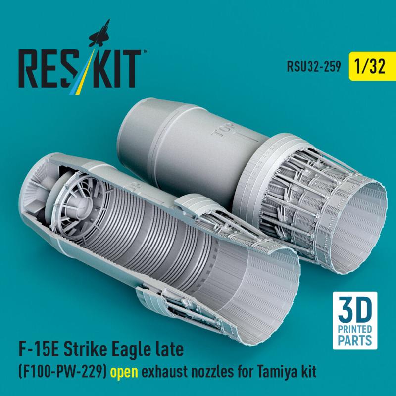 F?15E Strike Eagle late (F100-PW-229) - Open exhaust nozzles [Tamiya] (3D Printed)