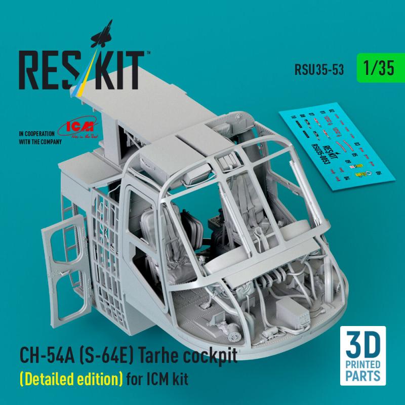 CH-54A (S-64E) Tarhe cockpit (Detailed edition) [ICM] (3D Printed)