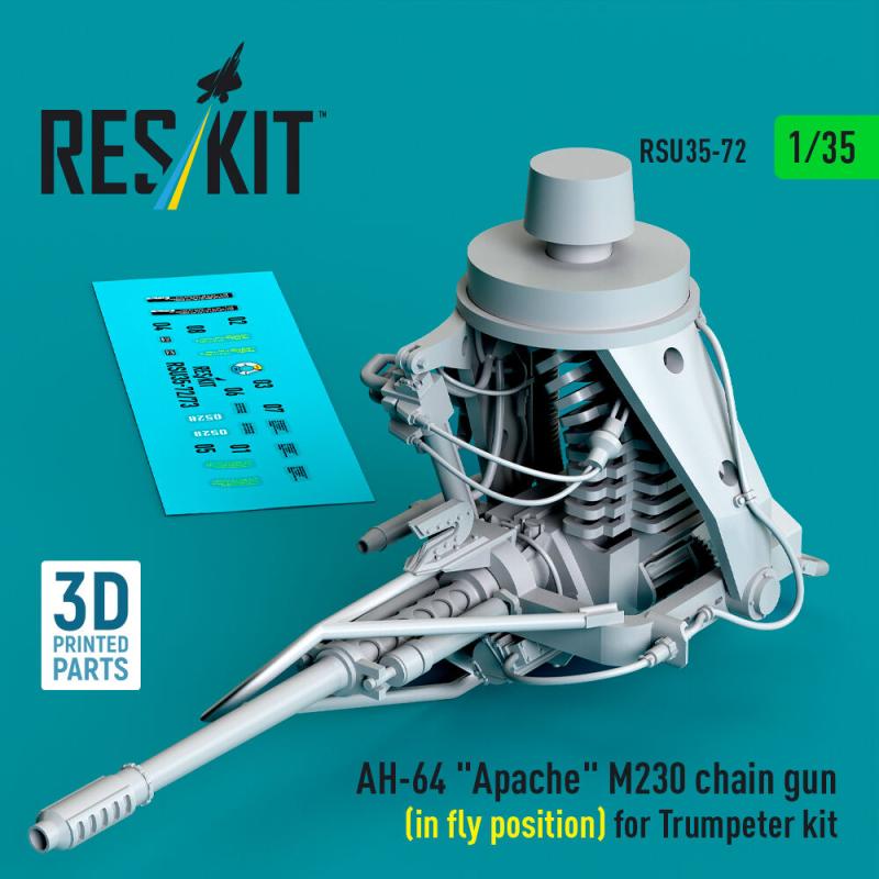 AH-64 Apache M230 chain gun (in fly position) [Trumpeter] (3D Printed)