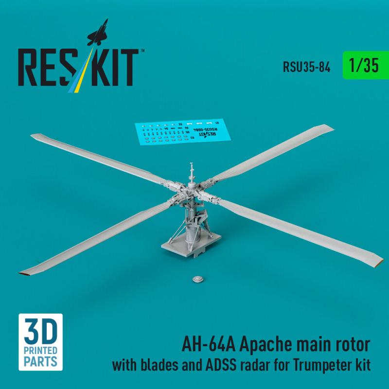 AH-64A Apache main rotor with blades and ADSS radar [Trumpeter] (3D Printed)