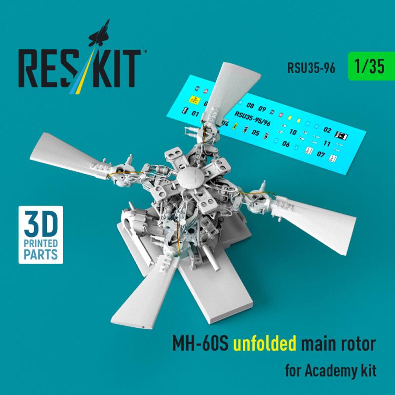 MH-60S - Unfolded main rotor (3D Printed) [Academy]