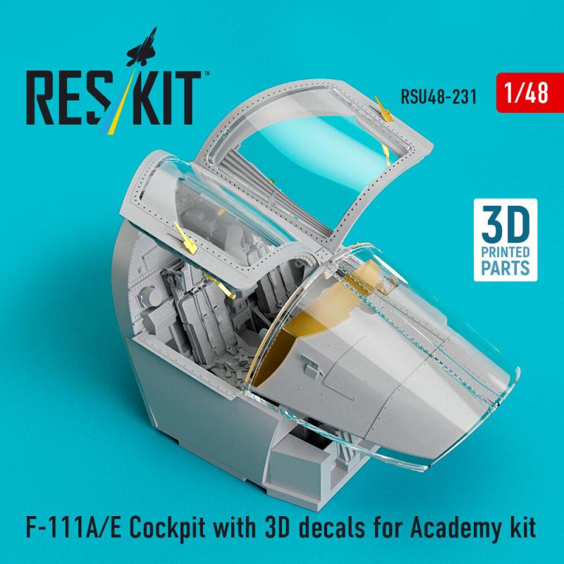 F-111A/E Cockpit with 3D decals [Academy] (3D Printed)