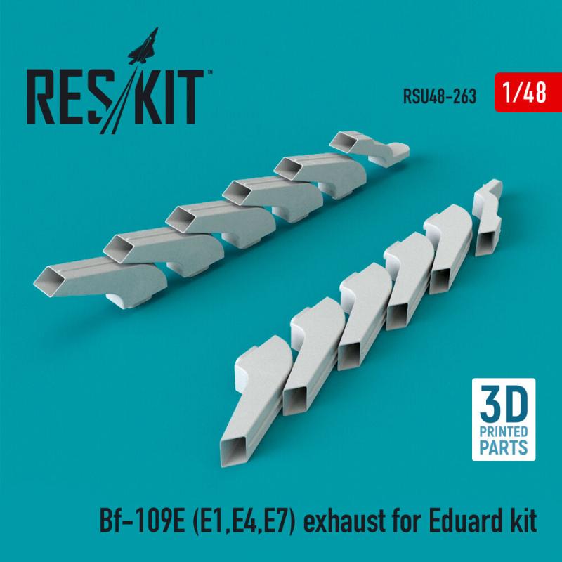 Bf-109E (E1,E4,E7) exhaust for Eduard kit (3D Printed)