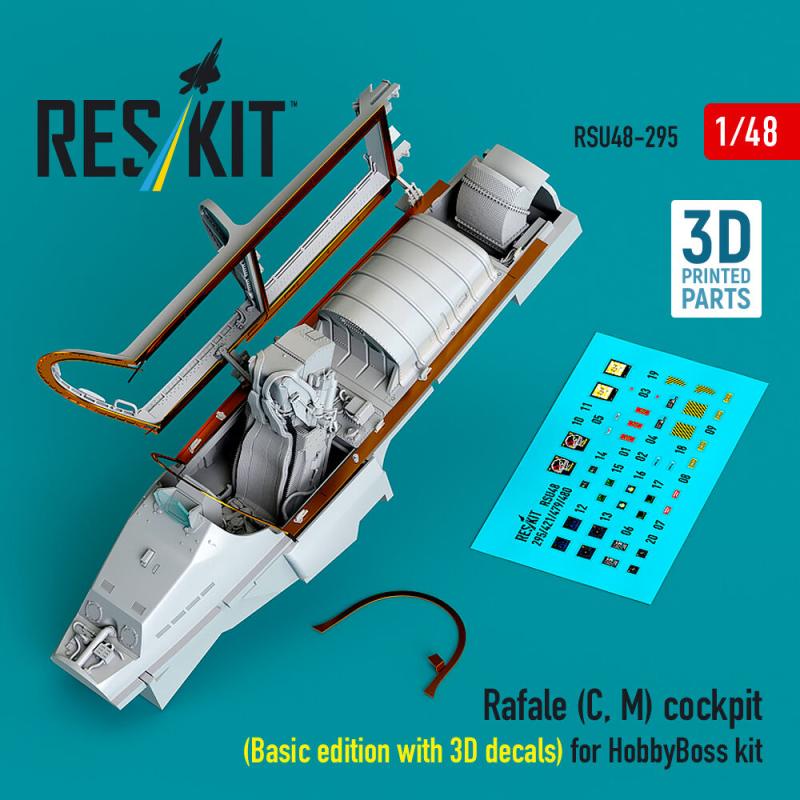 Rafale (C, M) cockpit (Basic edition with 3D decals) [HobbyBoss] (3D printed)