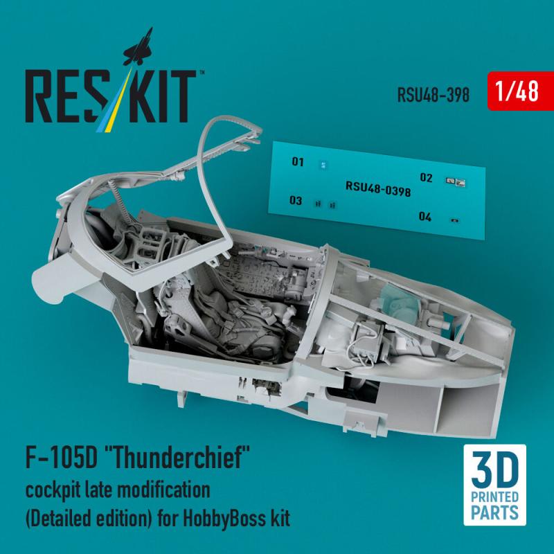 F-105D Thunderchief cockpit late modification (Detailed edition) [HobbyBoss] (3D Printed)