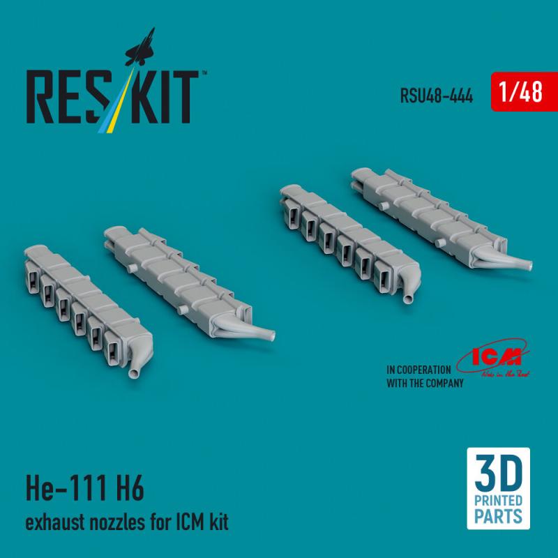 He 111 H-6 - Exhaust nozzles [ICM] (3D printed)