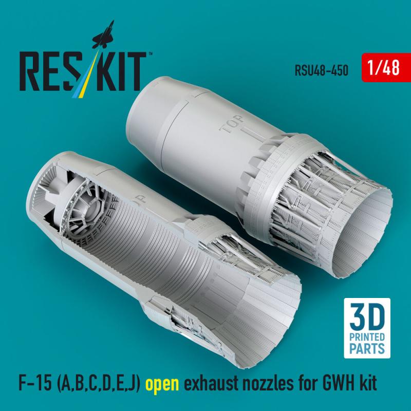 F-15 Eagle/Strike Eagle (A,B,C,D,E early,J) F100-PW-220 - Open exhaust nozzles [GWH] (3D Printed)