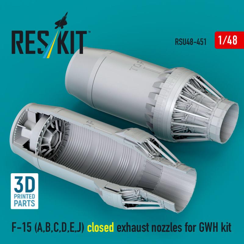 F-15 Eagle/Strike Eagle (A,B,C,D,E early,J) F100-PW-220 - Closed exhaust nozzles [GWH] (3D Printed)