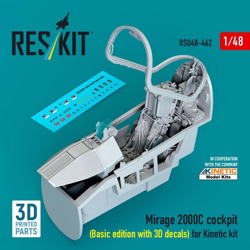 Mirage 2000C cockpit (Basic edition with 3D decals) [Kinetic] (3D Printed)