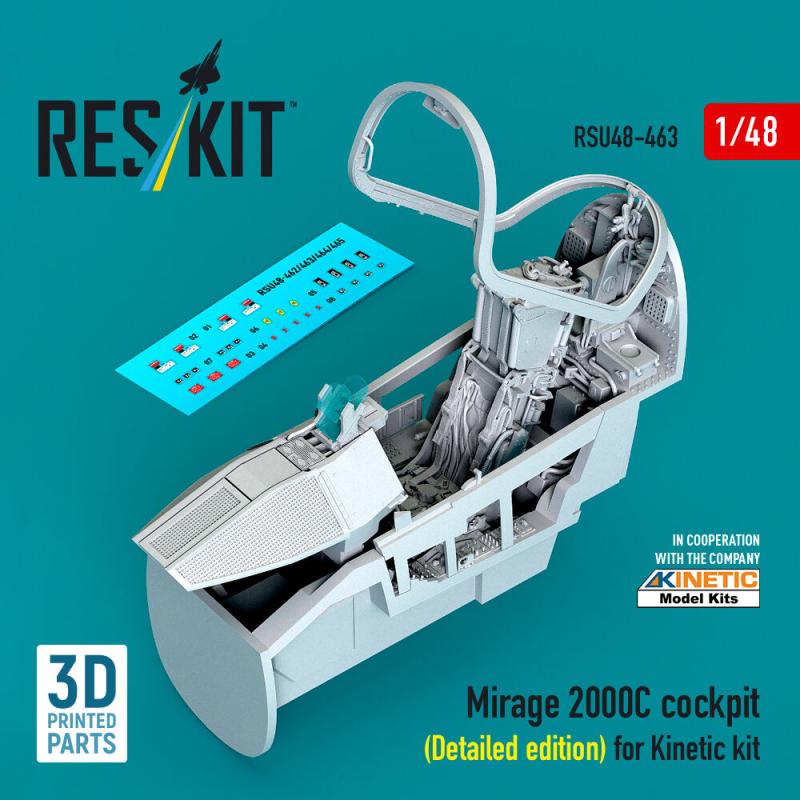Mirage 2000C cockpit (Detailed edition) [Kinetic] (3D Printed)