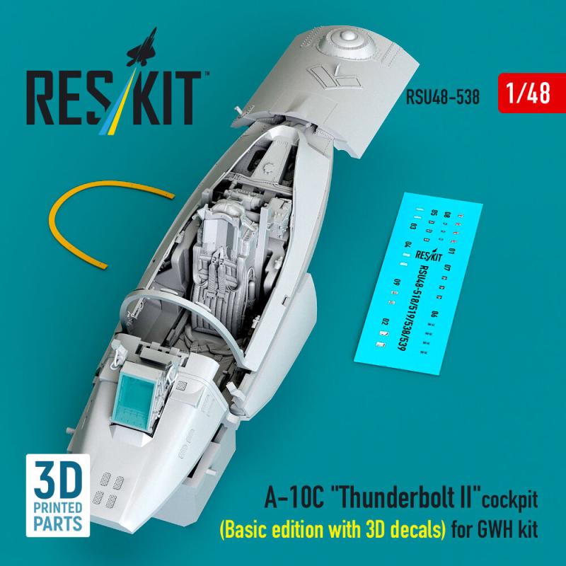 A-10C Thunderbolt II cockpit (Basic edition with 3D decals) [GWH] (3D Printed)