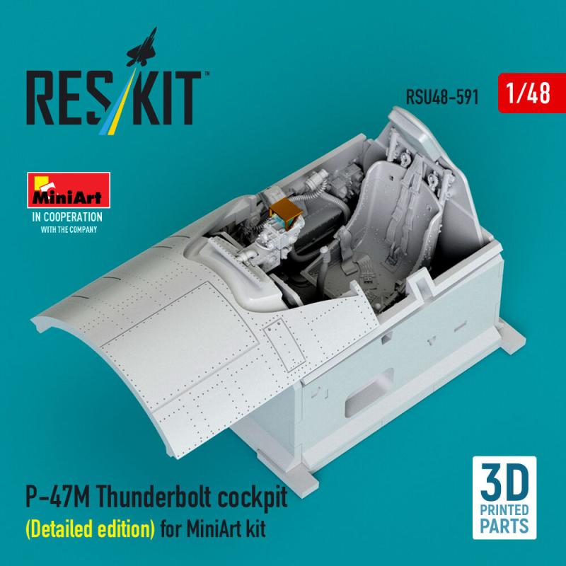 P-47M Thunderbolt cockpit (Detailed edition) [Miniart] (3D Printed)