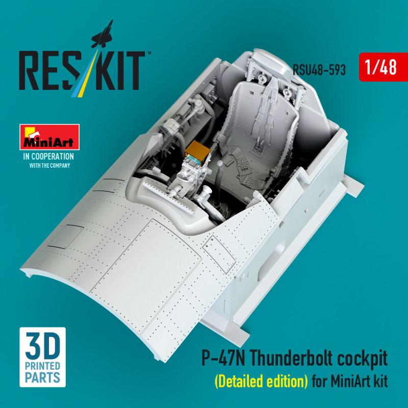 P-47N Thunderbolt cockpit (Detailed edition) [Miniart] (3D Printed)