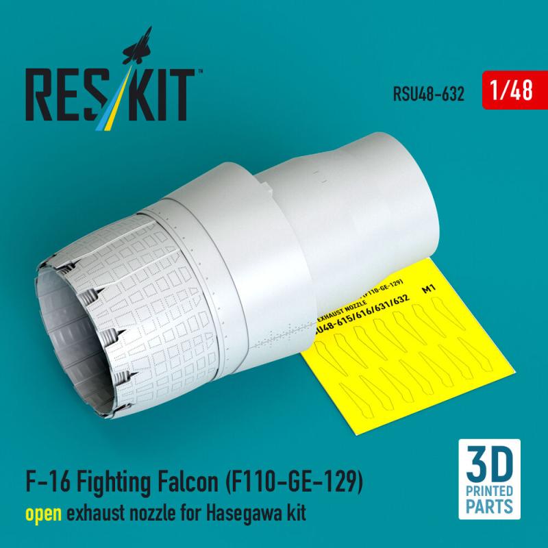 F-16 Fighting Falcon (F110-GE-129) - Open exhaust nozzle [Hasegawa] (3D Printed)