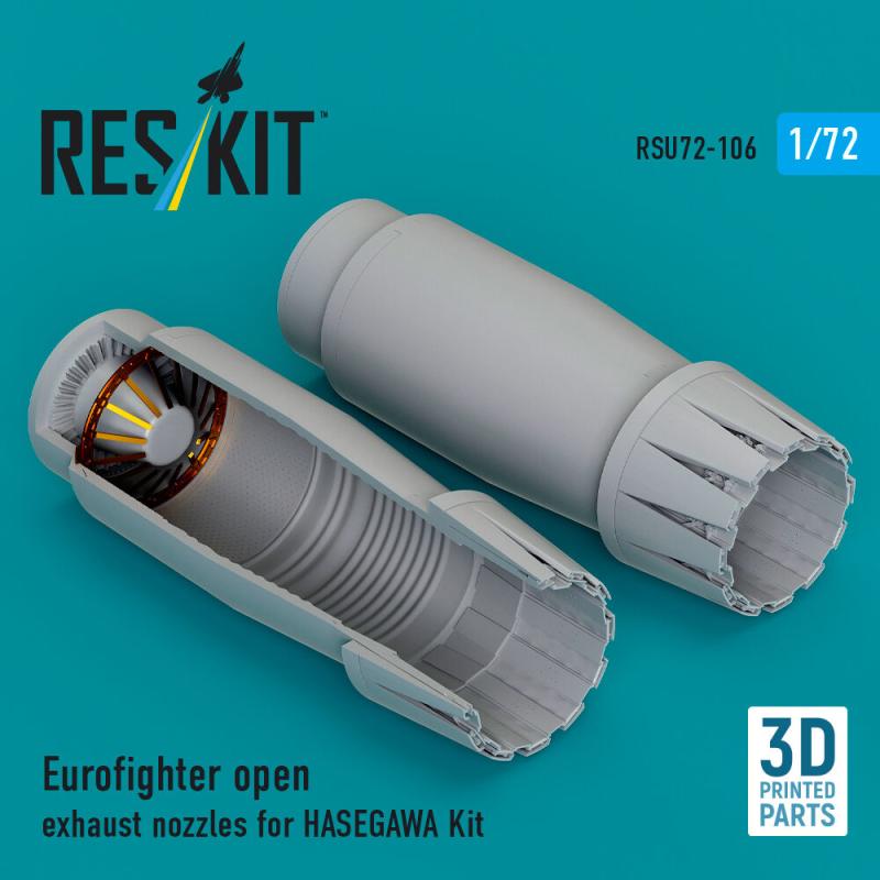 Eurofighter - Open exhaust nozzles [Hasegawa] (3D Printed)