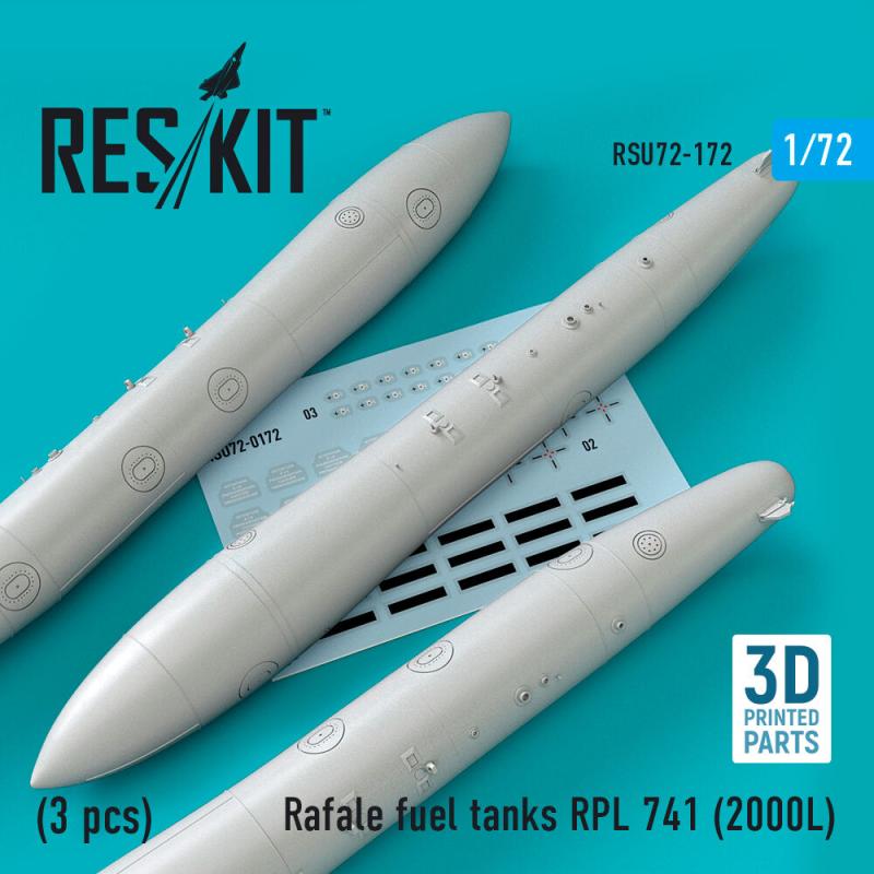 Rafale fuel tanks RPL 741 (2000L) (3 pcs) (3D Printed)
