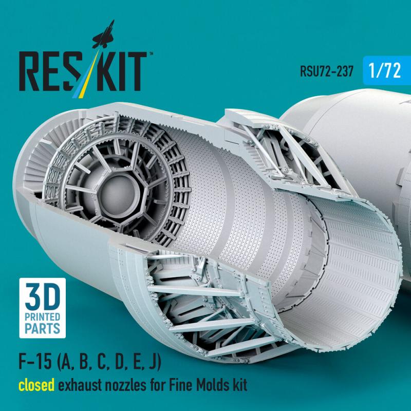 F?15 Eagle/Strike Eagle (A,B,C,D,E early,J) F100-PW-220 - Closed exhaust nozzles [Fine Molds] (3D Printed)