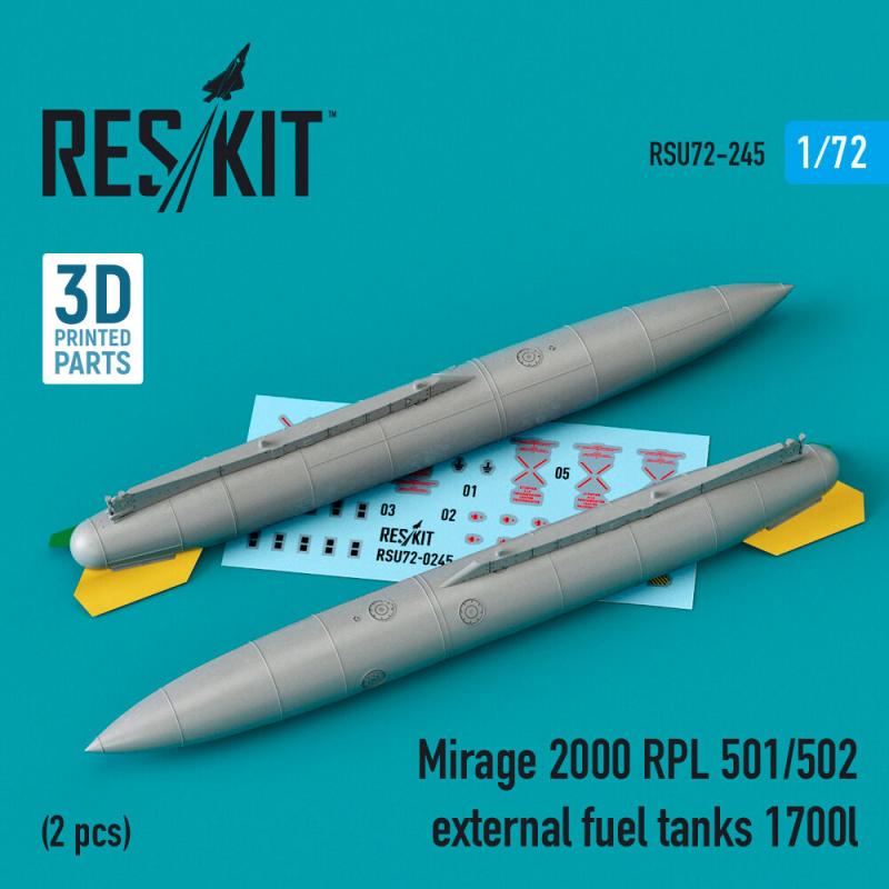 Mirage 2000 RPL 501/502 external fuel tanks 1700lt (2 pcs) (3D Printed)