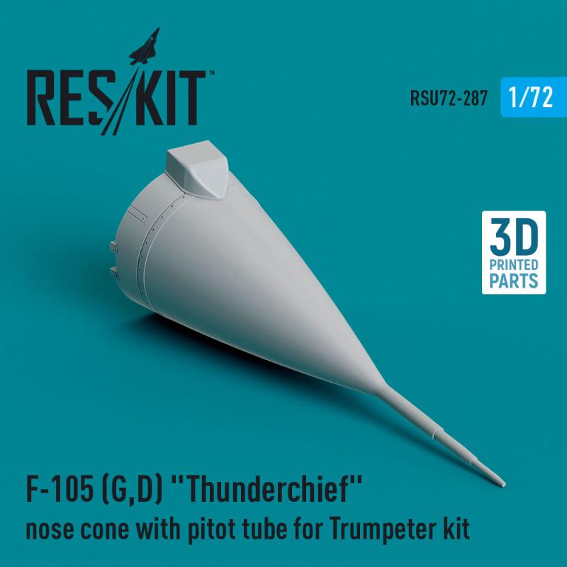 F-105 (G,D) Thunderchief - Nose cone with pitot tube [Trumpeter] (3D Printed)