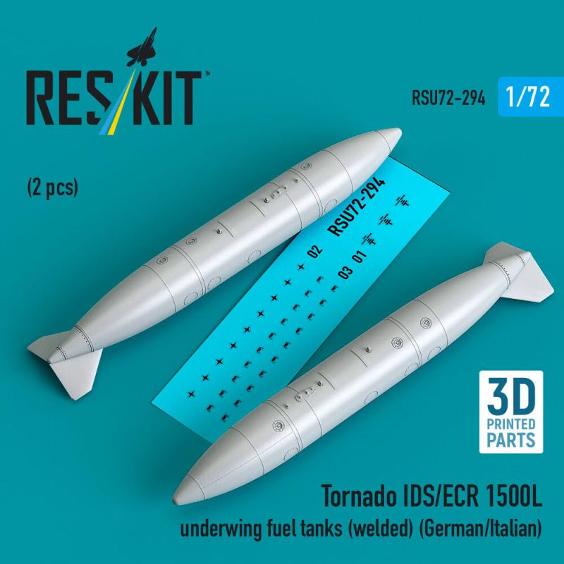 Tornado IDS/ECR 1500L underwing fuel tanks (welded) (German/Italian) (2 pcs) (3D Printed)