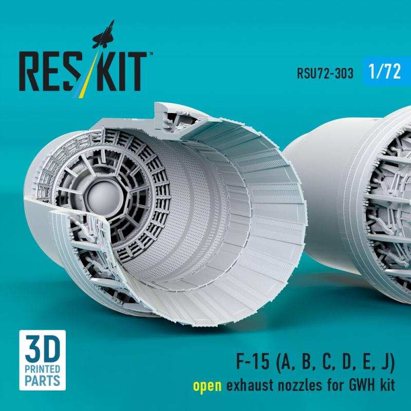 F?15 Eagle/Strike Eagle (A,B,C,D,E early,J) F100-PW-220 - Open exhaust nozzles [GWH] (3D Printed)