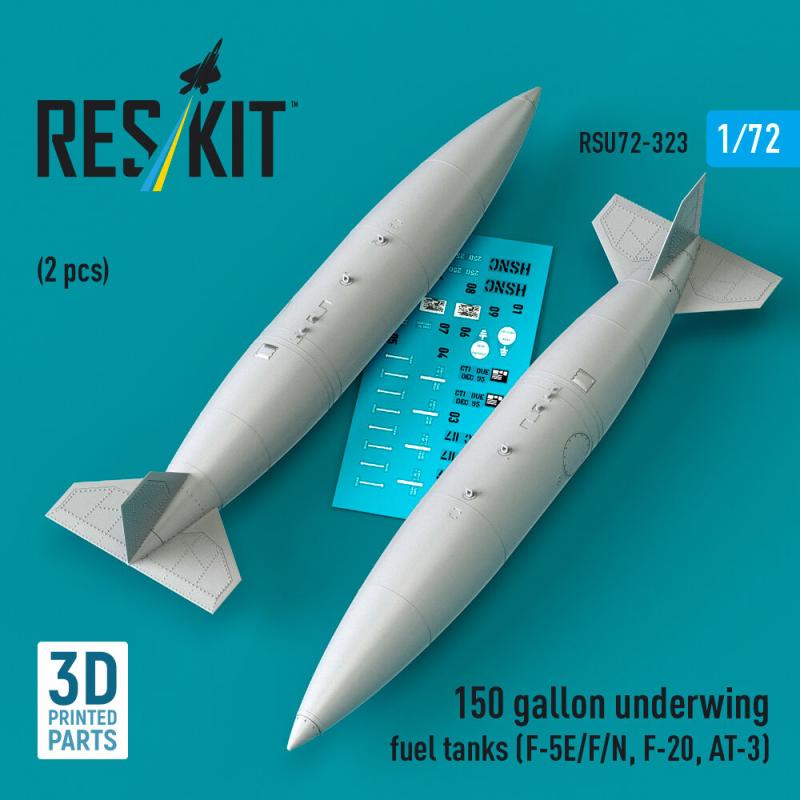 150 gallon underwing fuel tanks (F-5E/F/N, F-20, AT-3) (2 pcs) (3D Printed)