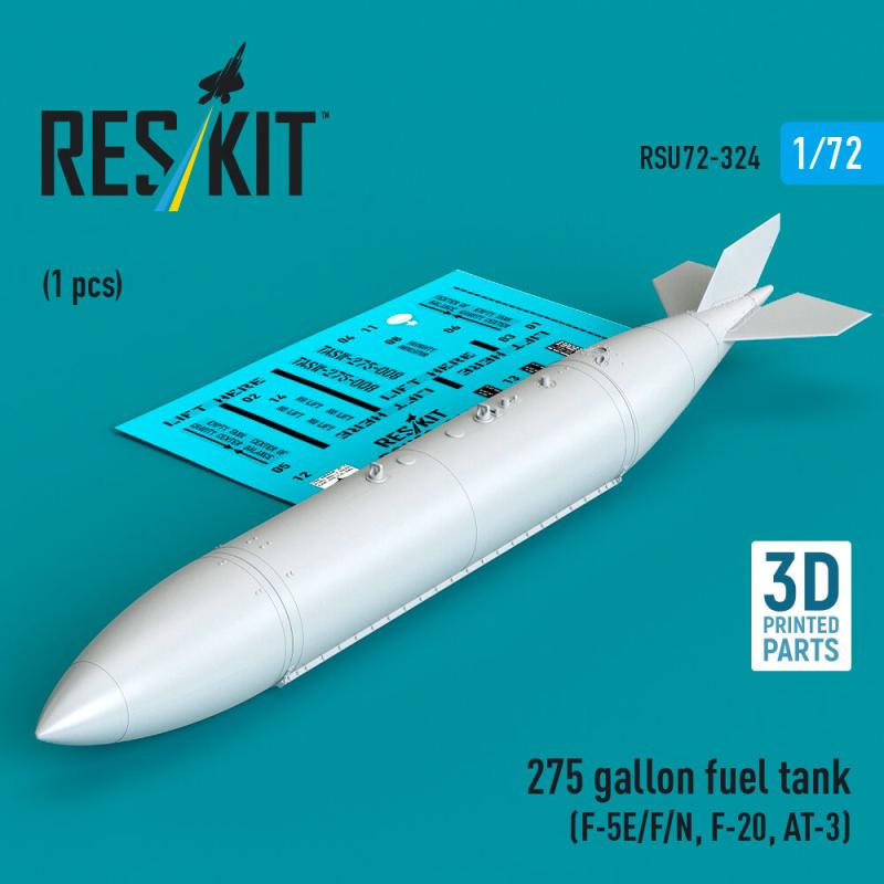 275 gallon fuel tank (F-5E/F/N, F-20, AT-3) (1 pcs) (3D Printed)