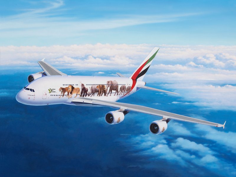 Modellbau: Revell Airbus A380-800 Emirates Wild Life