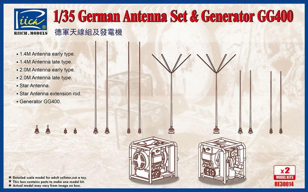 Model Ich günstig Kaufen-German Antenna Set & GG400 Generator (Model kits x2). German Antenna Set & GG400 Generator (Model kits x2) <![CDATA[Riich Models / RE30014 / 1:35]]>. 