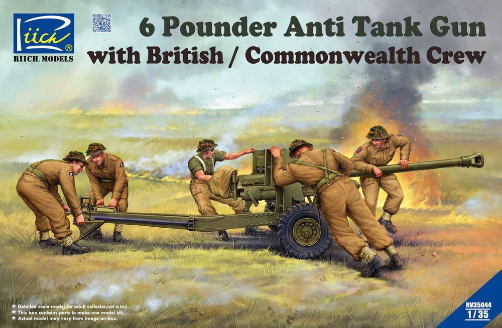 50 mm  günstig Kaufen-6 Pounder Anti Tank Gun with British Commonwealth Crew. 6 Pounder Anti Tank Gun with British Commonwealth Crew <![CDATA[Riich Models / RV35044 / 1:35]]>. 