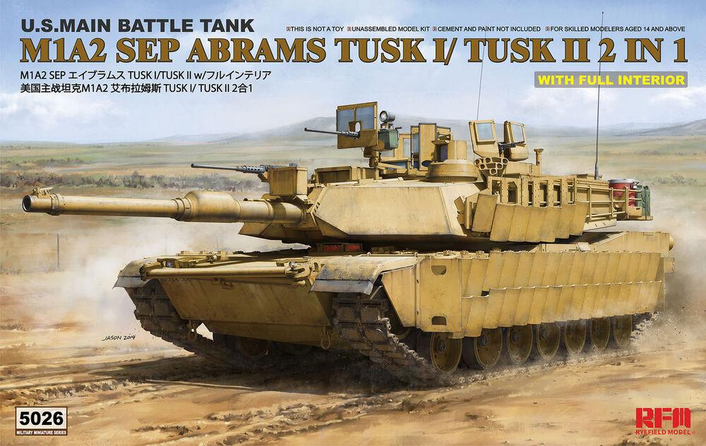 4897062620378 - Rye Field Model RM-5026 - M1A2 TUSK I TUSK II WITH FULL INTERIOR in 135 4897062620378 - Rye Field Model RM-5026 - M1A2 TUSK I TUSK II WITH FULL INTERIOR in 135