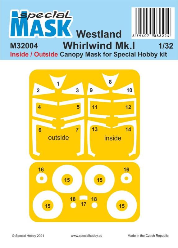 mask,Rustic günstig Kaufen-Westland Whirlwind Mk.I Inside/Outside MASK. Westland Whirlwind Mk.I Inside/Outside MASK <![CDATA[Special Hobby / M32004 / 1:32]]>. 