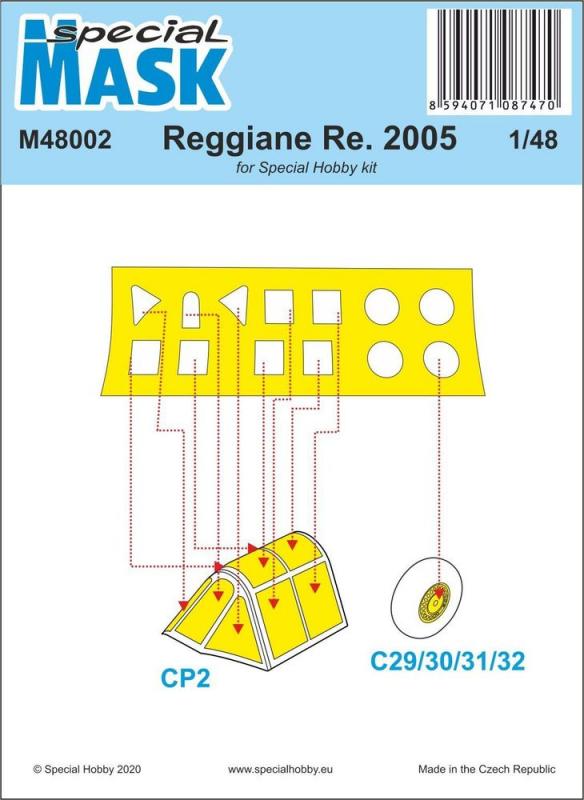 8594071087470 - Special Hobby 100-M48002 - Reggiane Re2005 Mask in 148 8594071087470 - Special Hobby 100-M48002 - Reggiane Re2005 Mask in 148