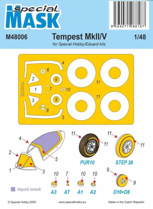 8594071088187 - Special Hobby 100-M48006 - Tempest MkII V Mask in 148 8594071088187 - Special Hobby 100-M48006 - Tempest MkII V Mask in 148