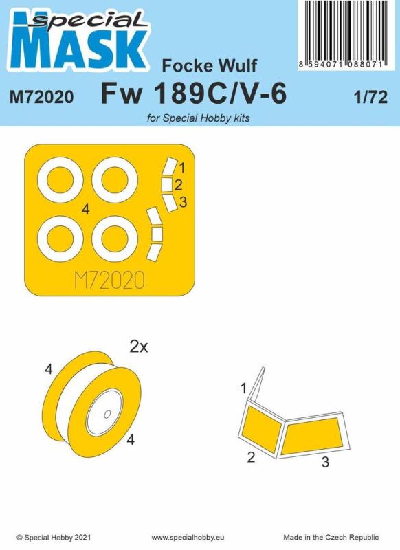 Focke wulf günstig Kaufen-Focke Wulf Fw 189C/V-6 - Mask. Focke Wulf Fw 189C/V-6 - Mask <![CDATA[Special Hobby / M72020 / 1:72]]>. 