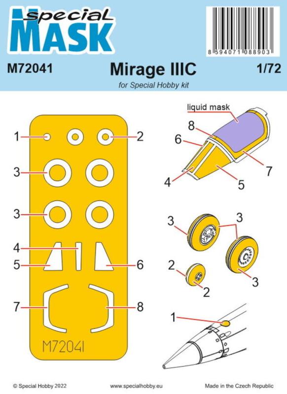 8594071088903 - Special Hobby M72041 - 172 Mirage IIIC MASK 8594071088903 - Special Hobby M72041 - 172 Mirage IIIC MASK