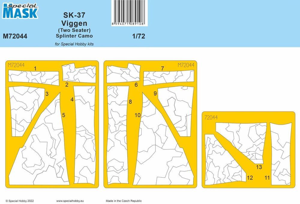 8594071089108 - Special Hobby 100-M72044 - 172 SK-37 Viggen (Two Seater) Splinter Camo MASK 8594071089108 - Special Hobby 100-M72044 - 172 SK-37 Viggen (Two Seater) Splinter Camo MASK