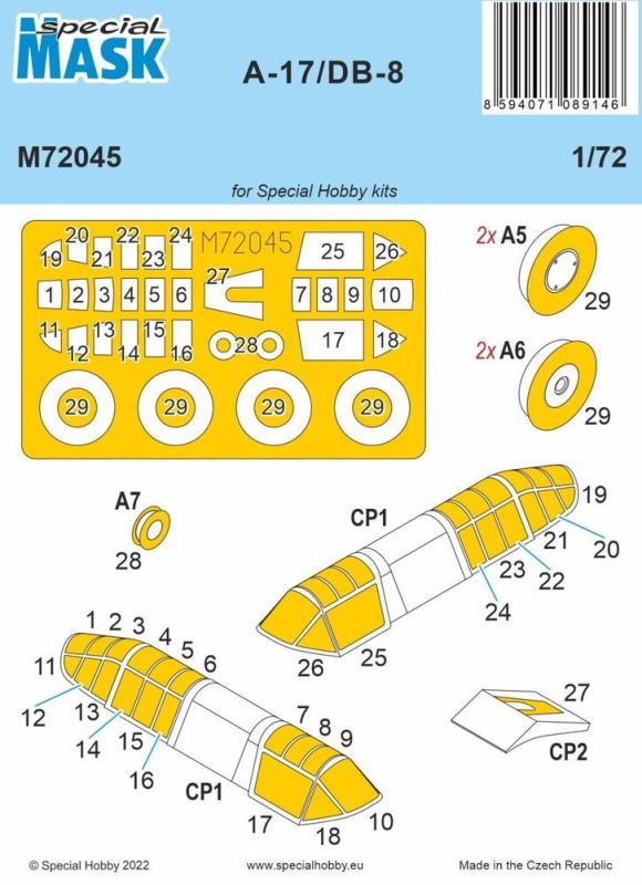 45 by günstig Kaufen-A-17/DB-8 MASK. A-17/DB-8 MASK <![CDATA[Special Hobby / M72045 / 1:72]]>. 