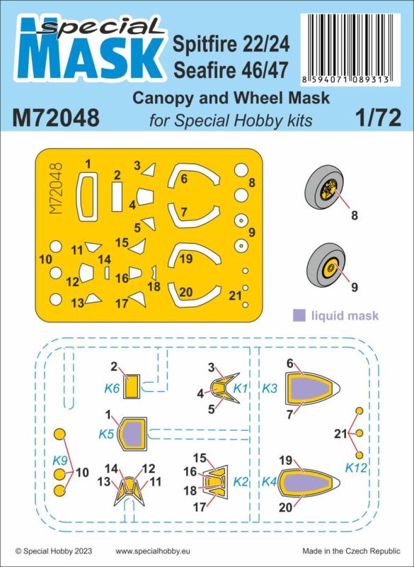 Mask Spitfire günstig Kaufen-Spitfire Mk.22/24 and Seafire Mk.46/47 - Mask. Spitfire Mk.22/24 and Seafire Mk.46/47 - Mask <![CDATA[Special Hobby / M72048 / 1:72]]>. 