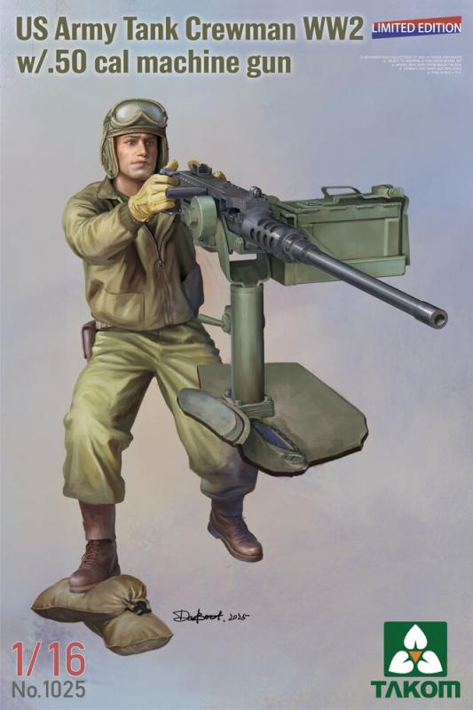 US Army Tank Crewman WW2 w/ .50 cal Machine Gun