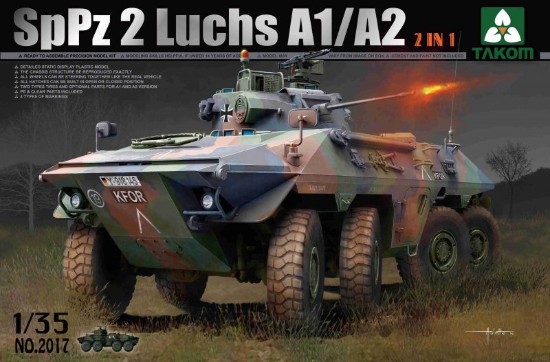 04/2017 günstig Kaufen-Bundeswehr SpPz 2 Luchs A1/A2 2 in 1. Bundeswehr SpPz 2 Luchs A1/A2 2 in 1 <![CDATA[Takom / TAK-2017 / 1:35]]>. 